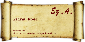 Szina Ábel névjegykártya